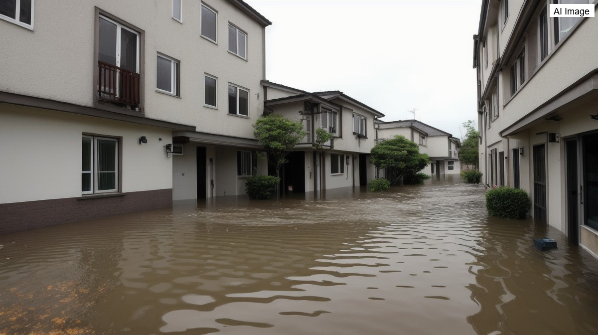 中国河北省・承徳で台風九号による大洪水、水位三メートルに達し車が流される