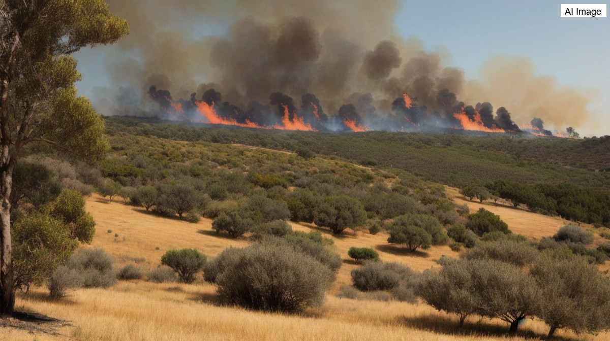 Un incendio cerca de la Academia de Infantería en Toledo obliga a evacuar una urbanización