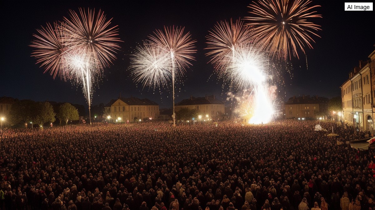 La Patum de Berga llena la plaza de Sant Pere con su bestiario, el baile del águila y los saltos de los plens, la fiesta del fuego declarada patrimonio por la UNESCO en 2005