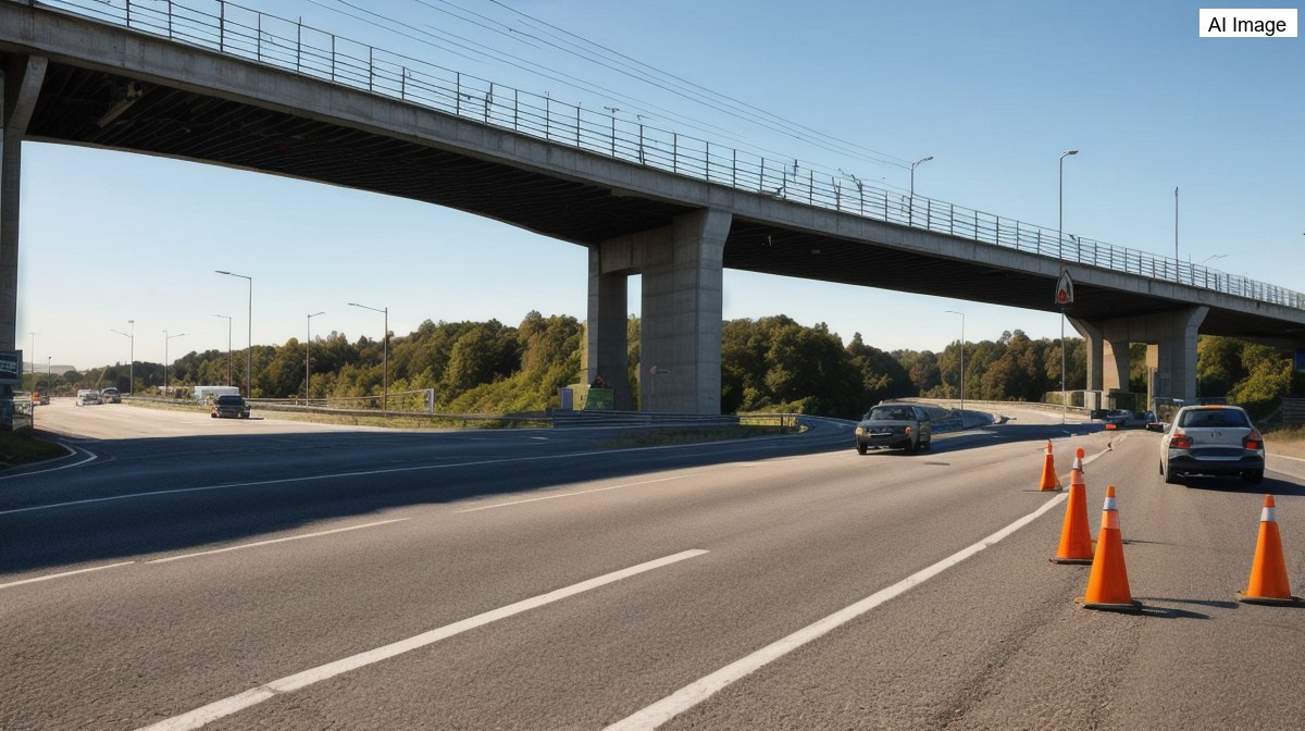 Una grieta obliga a cerrar un carril en un puente en Chalco