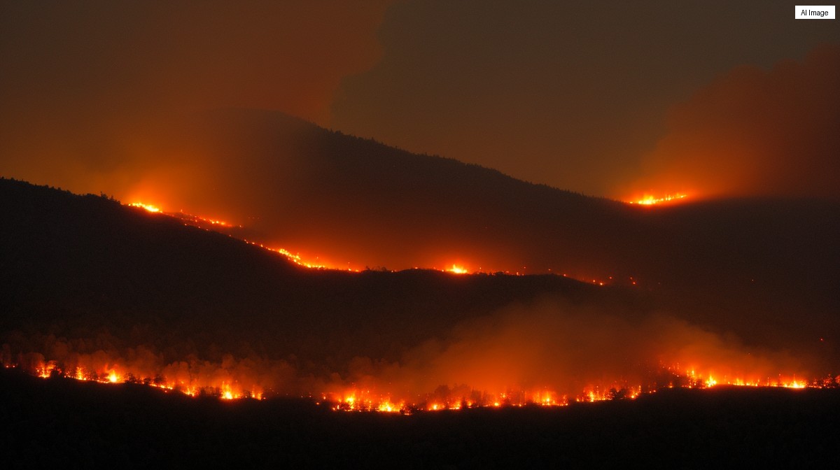 三重県津市で山林火災が発生、140人体制で消火活動も鎮火のめど立たず