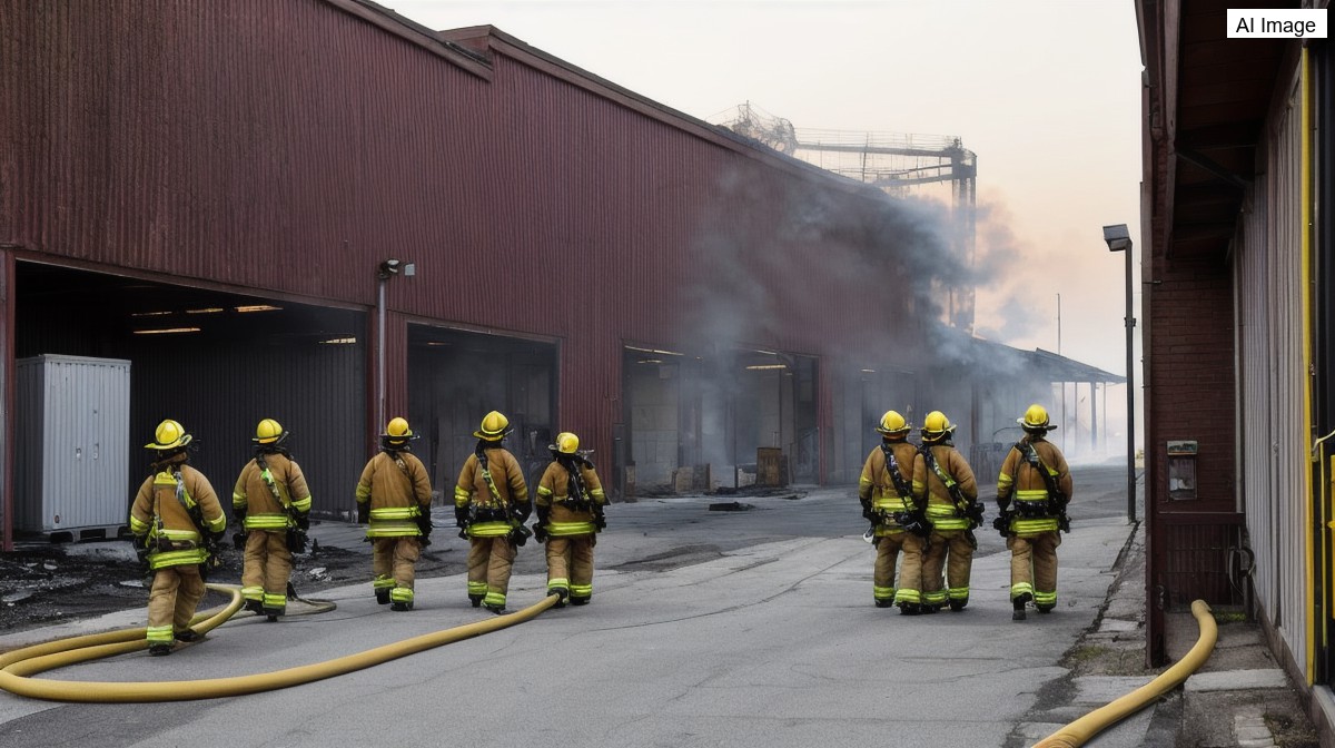 Controlan un incendio con quimicos en una zona industrial de Iztapalapa