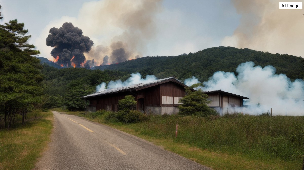 岐阜県美濃市の樹脂工場で火事、付近の山林に延焼し二人が搾送 - AVALW News