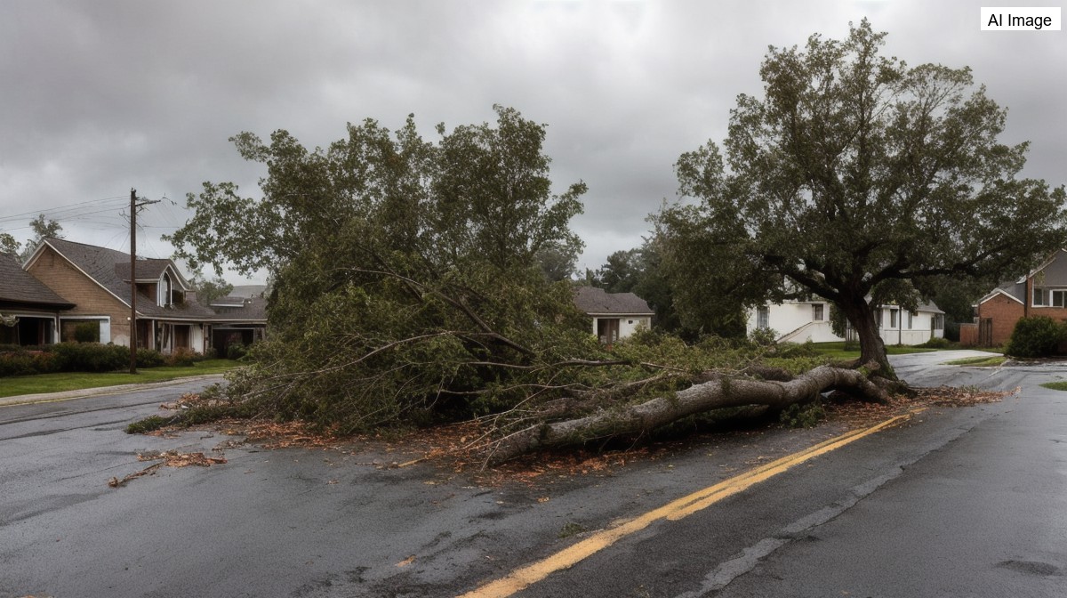 Severe storms uproot trees, down power lines in Hackensack, New Jersey