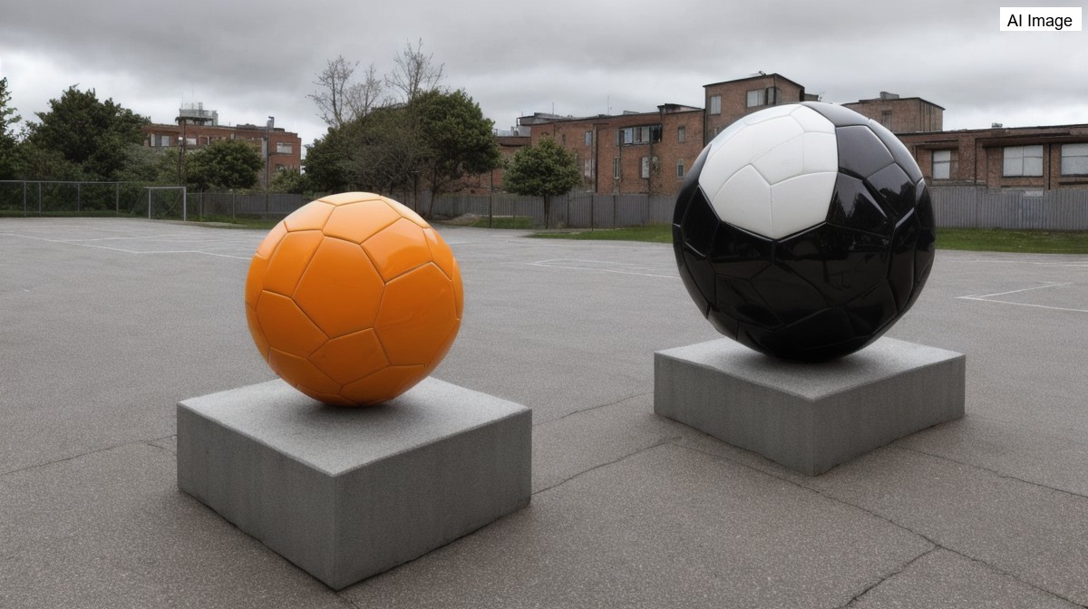 Giant World Cup soccer ball sculptures appear across the tri-state