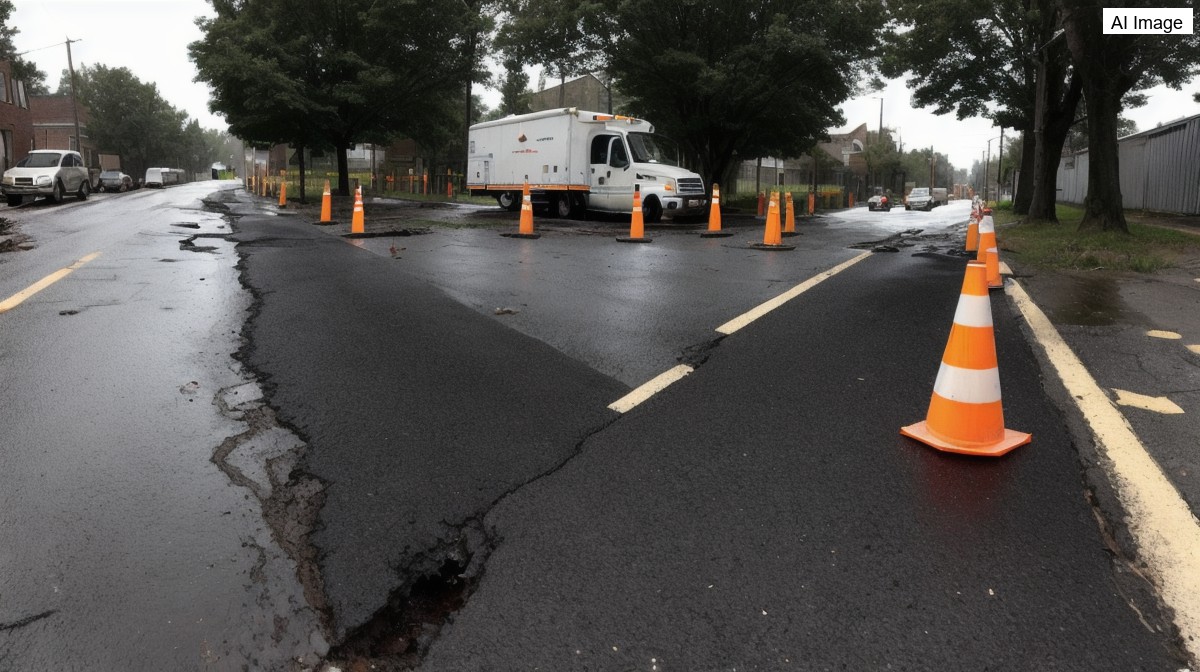 Major water main break in Stratford ruptures road and cuts water service | AVALW News